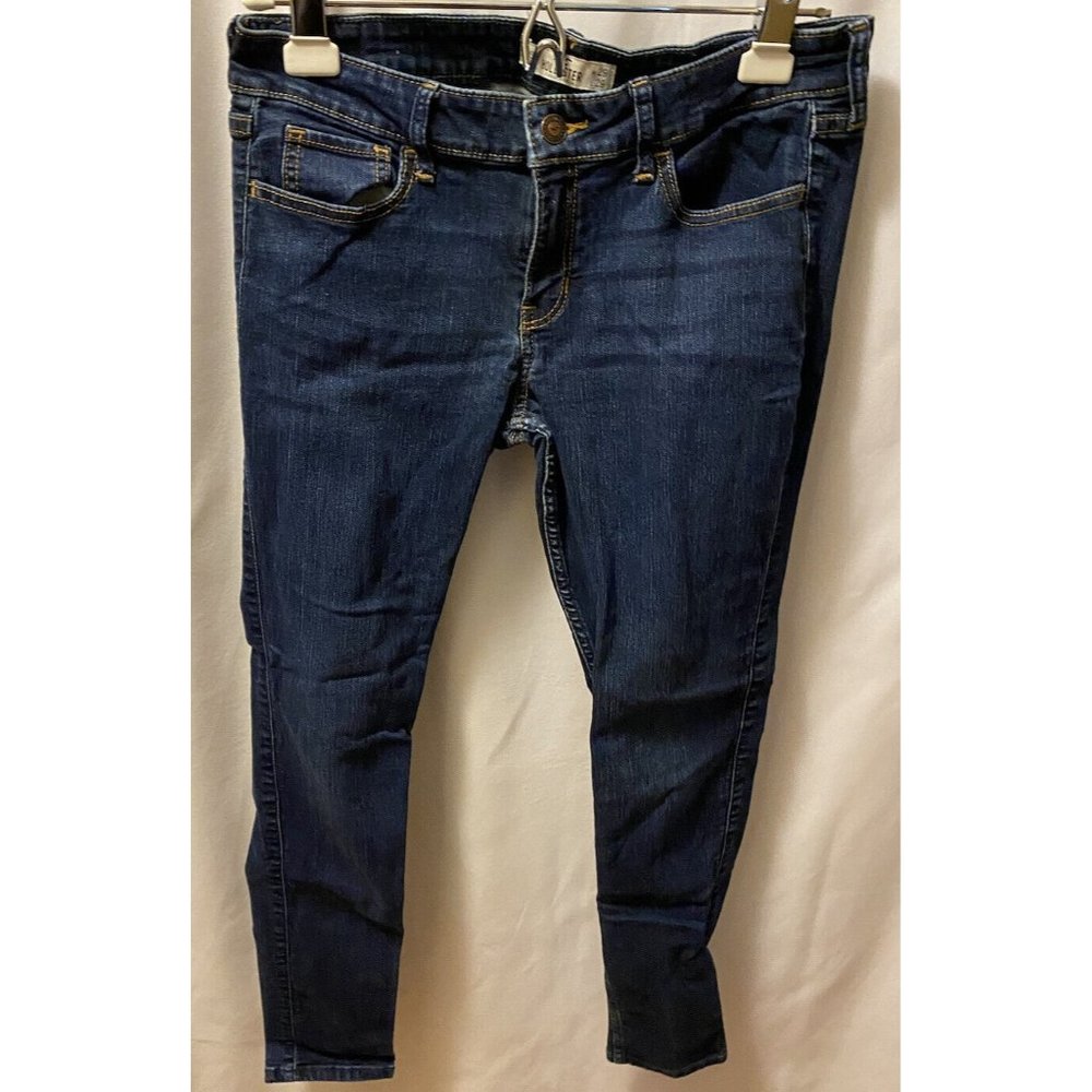 Holllister Womens 9S 29X27 1/2 Jeans Dark Stretch Embroidered Back Pockets